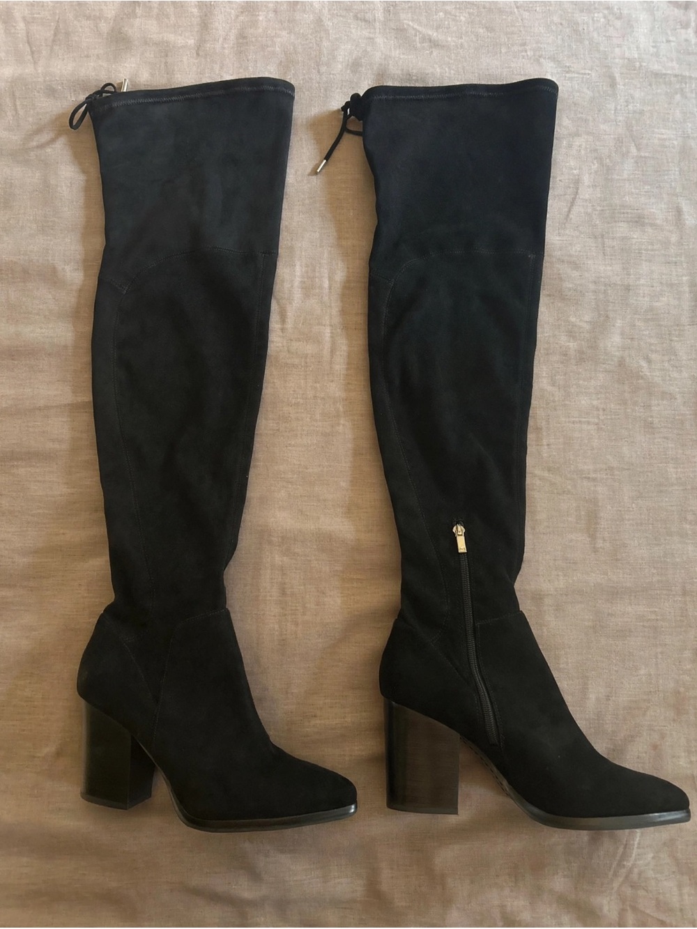 Marc Fisher Black Suede Over The Knee Boots 9M Goth Witchy Vampire Vibe